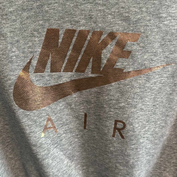 Nike Rose Gold and Gray Cropped Back Zip Sweatshirt, Sz Small - Picture 2 of 7